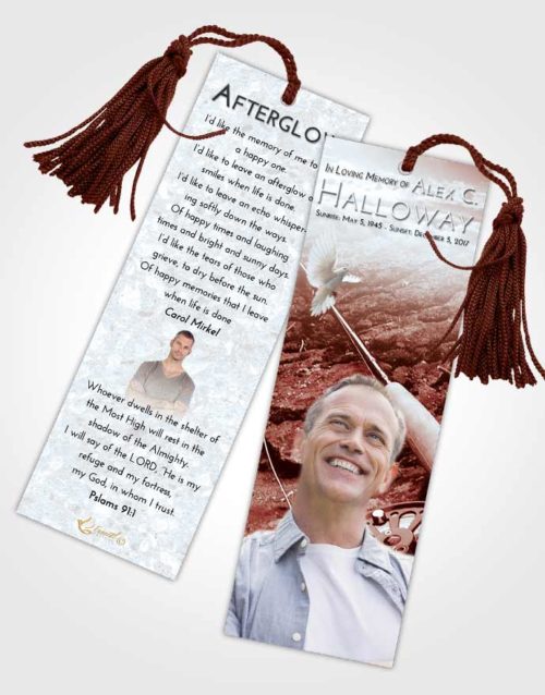 Funeral Bookmark Template Ruby Love Fishing on the Rocks