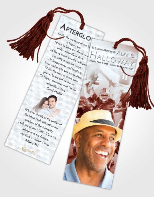 Funeral Bookmark Template Ruby Love Football Destiny