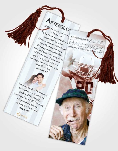 Funeral Bookmark Template Ruby Love Football Honor