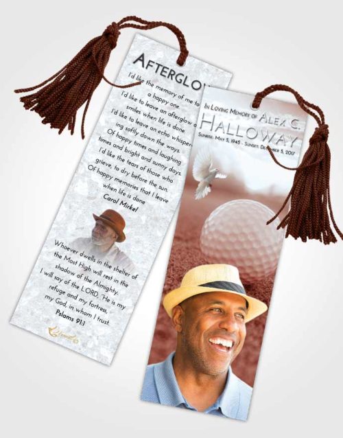 Funeral Bookmark Template Ruby Love Golfing Honor
