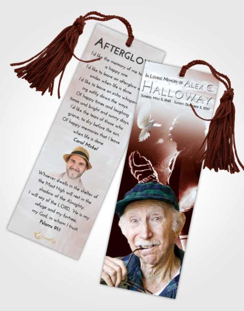 Funeral Bookmark Template Ruby Love Hockey Paradise