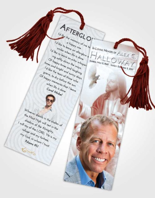 Funeral Bookmark Template Ruby Love Jesus in the Sky
