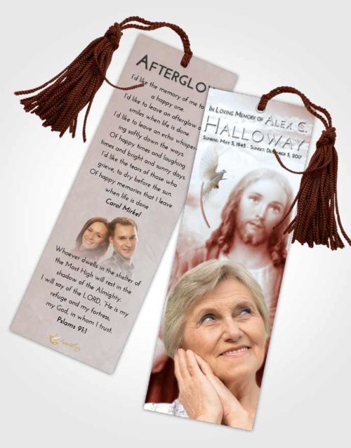 Funeral Bookmark Template Ruby Love Jesus our Lord