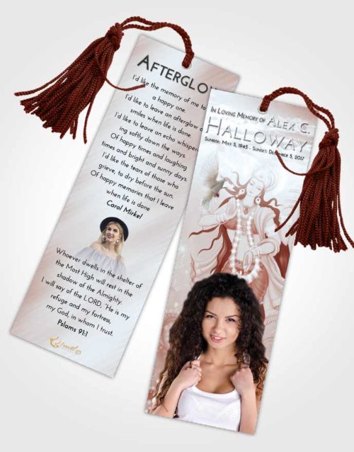 Funeral Bookmark Template Ruby Love Lakshmi Divinity
