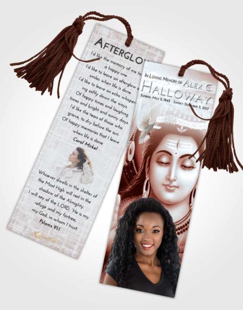 Funeral Bookmark Template Ruby Love Lord Shiva Dignity