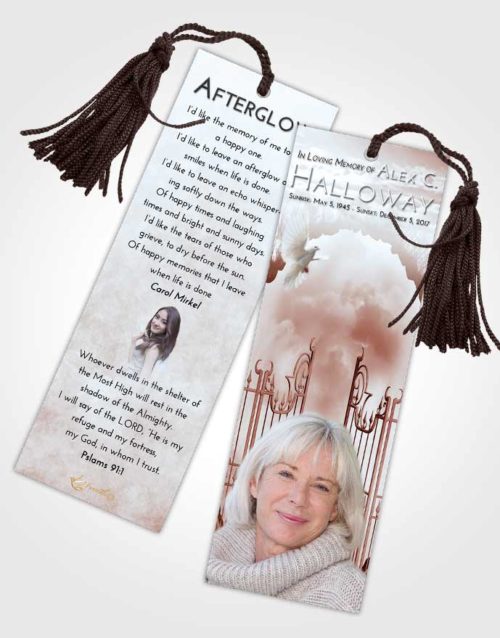 Funeral Bookmark Template Ruby Love Mystical Gates of Heaven