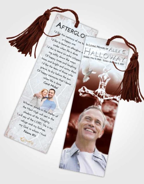 Funeral Bookmark Template Ruby Love Rosary Life