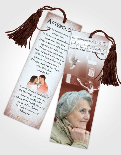 Funeral Bookmark Template Ruby Love Rosary Love