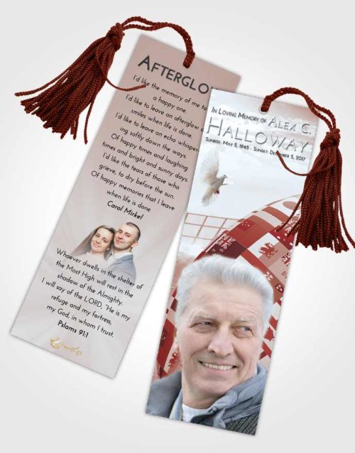Funeral Bookmark Template Ruby Love Rugby Passion