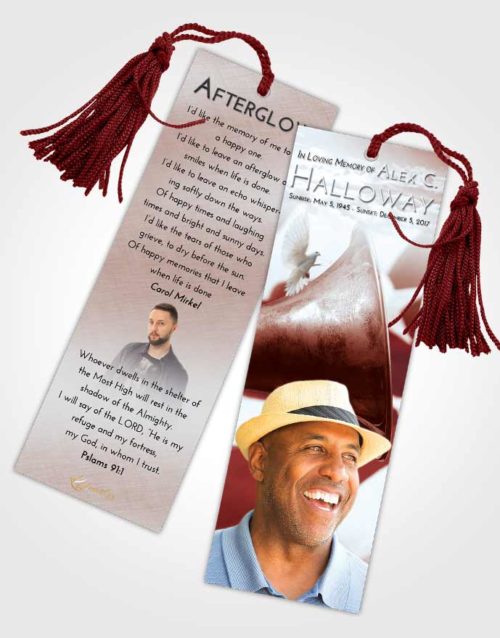 Funeral Bookmark Template Ruby Love Service Honor