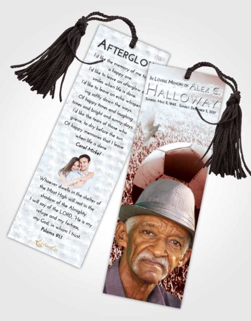 Funeral Bookmark Template Ruby Love Soccer Journey