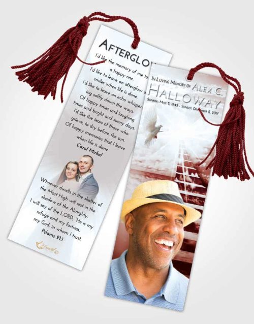 Funeral Bookmark Template Ruby Love Stairway for the Soul