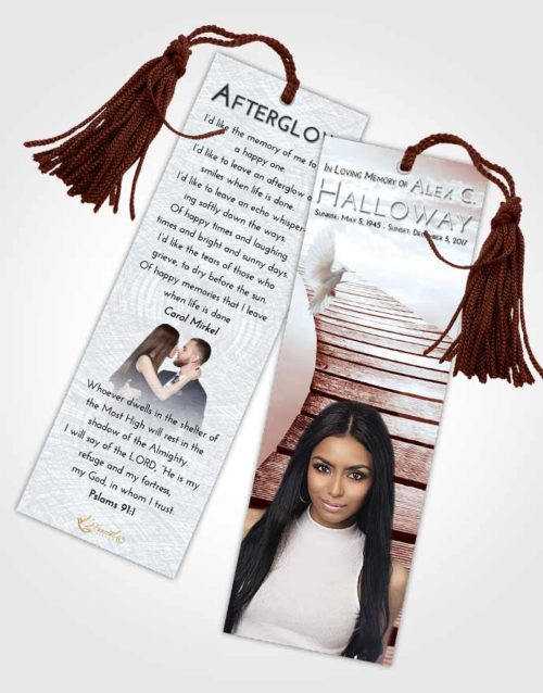 Funeral Bookmark Template Ruby Love Stairway to Life