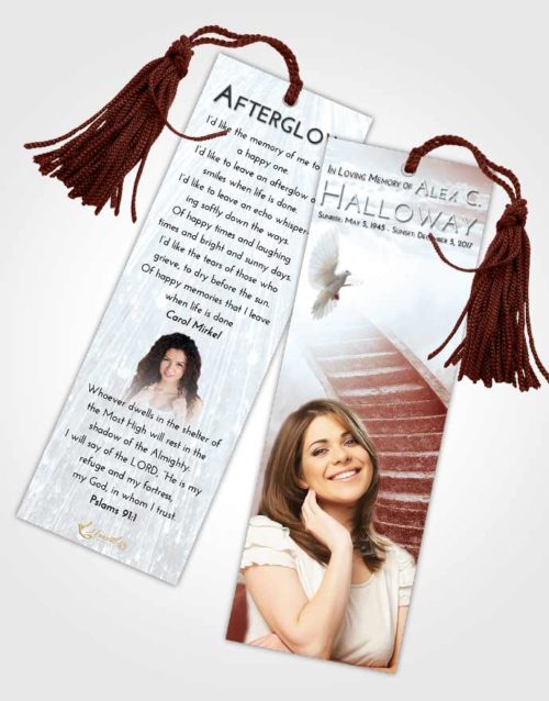 Funeral Bookmark Template Ruby Love Stairway to Magnificence