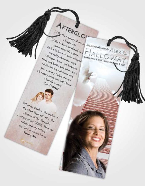 Funeral Bookmark Template Ruby Love Steps to Heaven