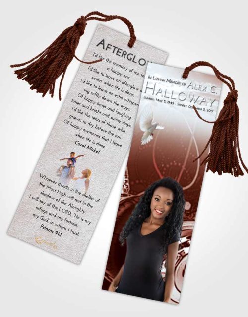 Funeral Bookmark Template Ruby Love Vivace