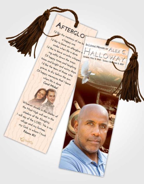 Funeral Bookmark Template Soft Dusk Fishing Tackle