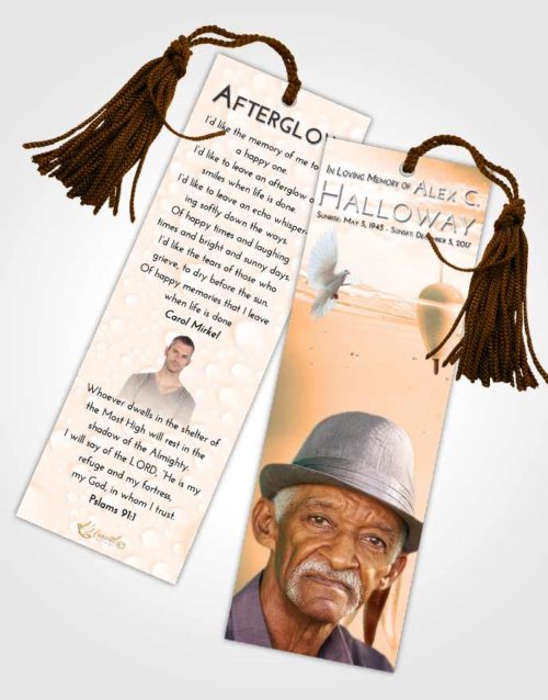 Funeral Bookmark Template Soft Dusk Fishing in the Sea