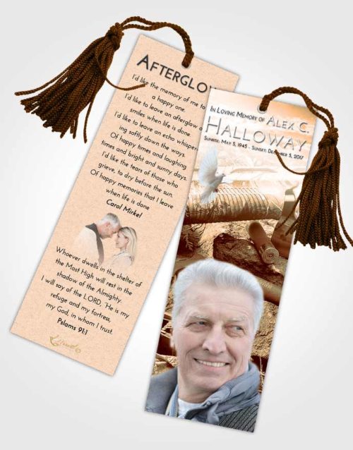 Funeral Bookmark Template Soft Dusk Hunters Life