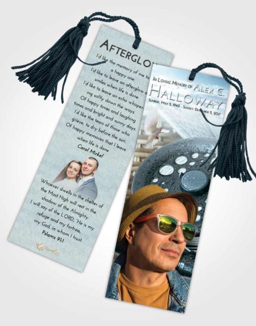 Funeral Bookmark Template Soft Emerald Love Fishing Paradise