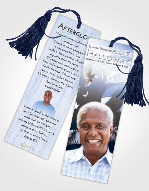 Funeral Bookmark Template Splendid American Veteran