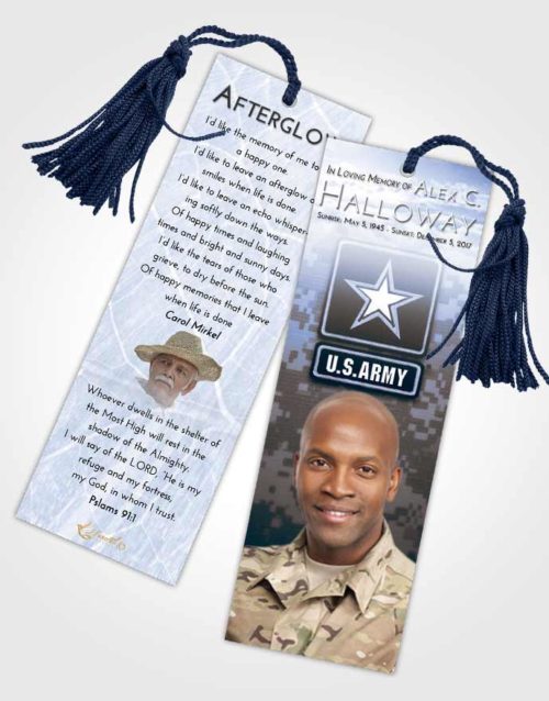 Funeral Bookmark Template Splendid Army Duty