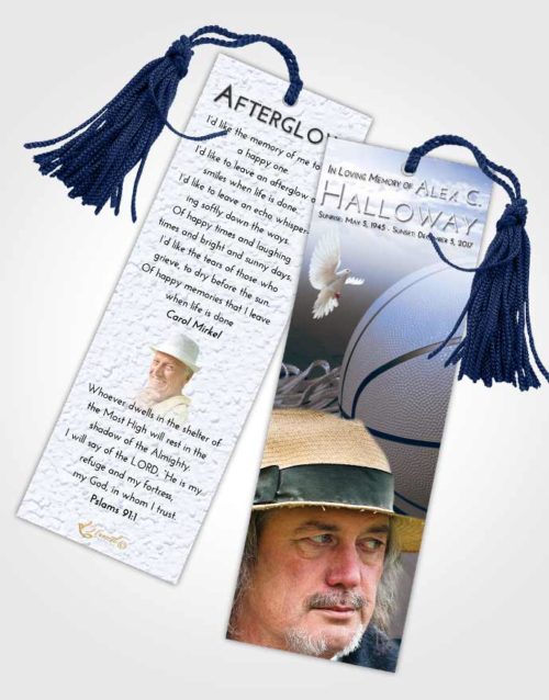 Funeral Bookmark Template Splendid Basketball Peace
