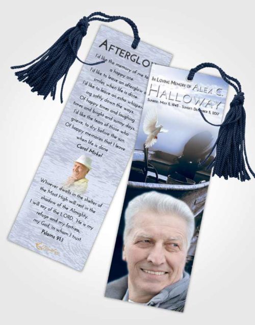 Funeral Bookmark Template Splendid Fishing Life