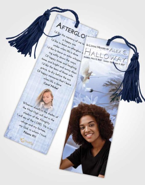 Funeral Bookmark Template Splendid Floral Style