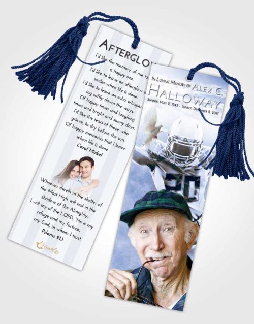 Funeral Bookmark Template Splendid Football Honor