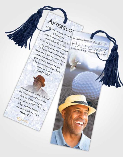 Funeral Bookmark Template Splendid Golfing Honor