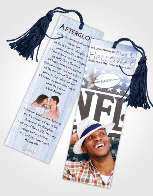 Funeral Bookmark Template Splendid NFL Star