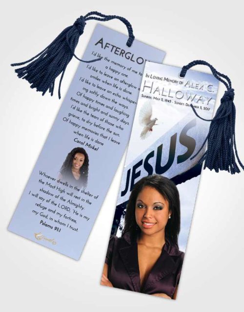 Funeral Bookmark Template Splendid Road to Jesus