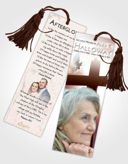Funeral Bookmark Template Strawberry Love Faith in the Cross