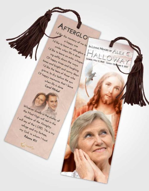 Funeral Bookmark Template Strawberry Love Jesus our Lord