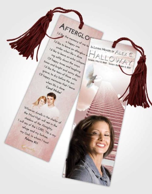 Funeral Bookmark Template Strawberry Love Steps to Heaven