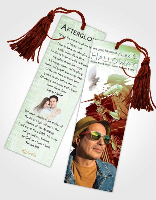 Funeral Bookmark Template Strawberry Mist Cricket Surprise