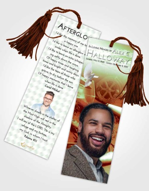 Funeral Bookmark Template Strawberry Mist Fishing Honor