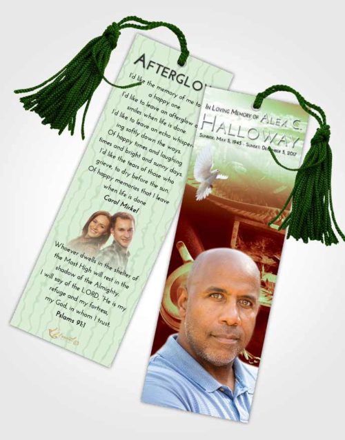 Funeral Bookmark Template Strawberry Mist Fishing Tackle