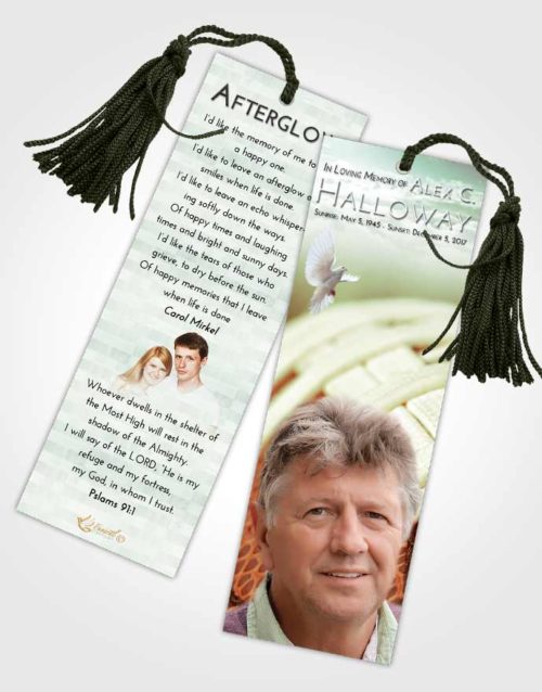 Funeral Bookmark Template Strawberry Mist Football Life