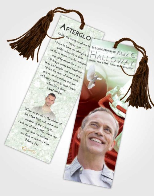 Funeral Bookmark Template Strawberry Mist Football Party