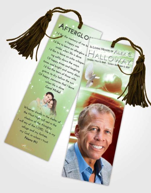 Funeral Bookmark Template Strawberry Mist Motorcycle Speed