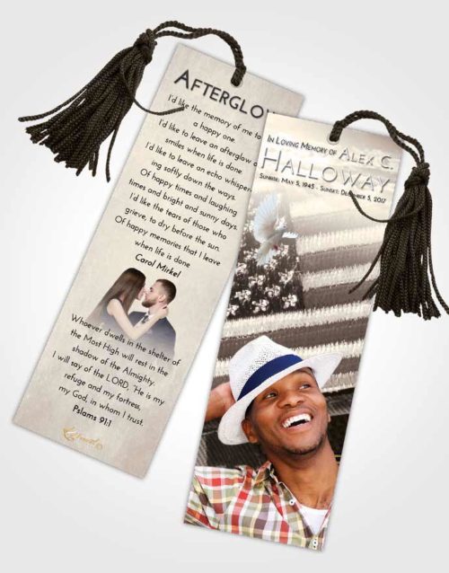 Funeral Bookmark Template Tranquil Army Days