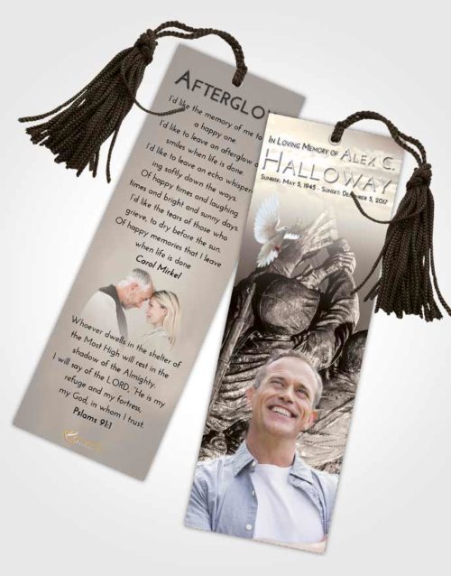 Funeral Bookmark Template Tranquil Army Grit