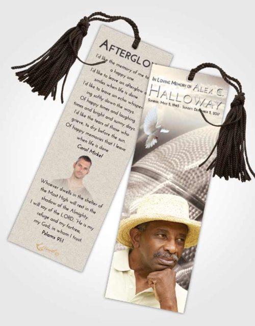 Funeral Bookmark Template Tranquil Basketball Fame