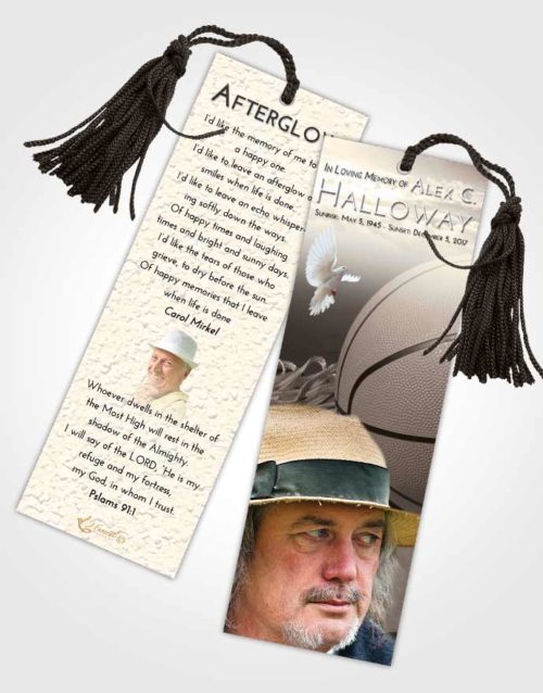 Funeral Bookmark Template Tranquil Basketball Peace