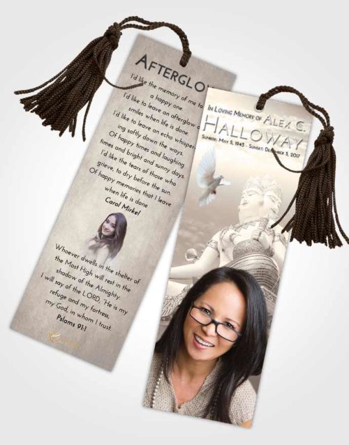 Funeral Bookmark Template Tranquil Brahma Mystery