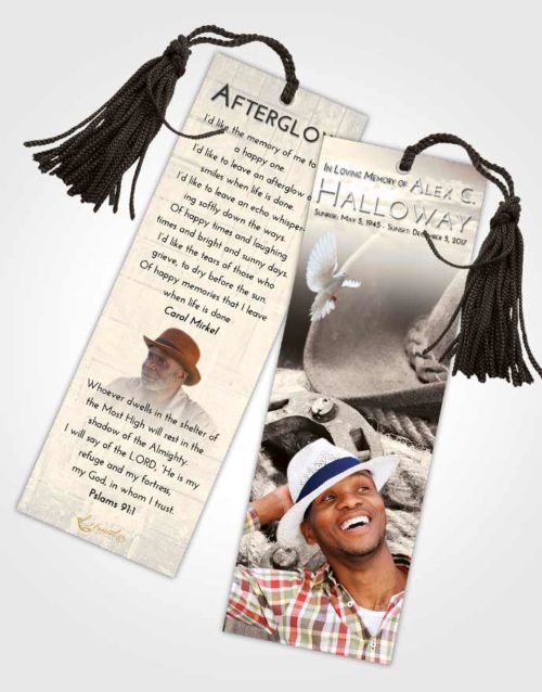Funeral Bookmark Template Tranquil Cowboy Divinity