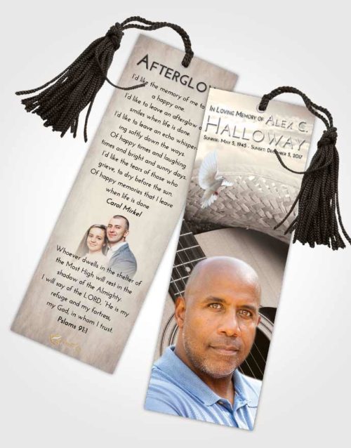 Funeral Bookmark Template Tranquil Cowboy Heaven
