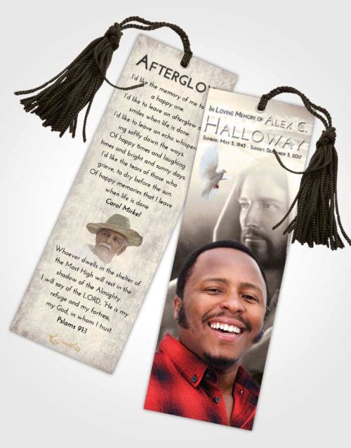 Funeral Bookmark Template Tranquil Faith in Jesus